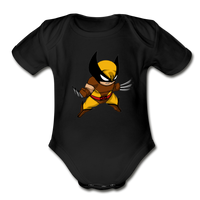 Character #30 Organic Short Sleeve Baby Bodysuit - black