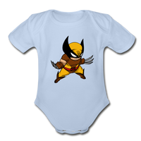Character #30 Organic Short Sleeve Baby Bodysuit - sky
