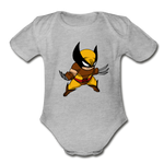 Character #30 Organic Short Sleeve Baby Bodysuit - heather gray