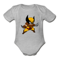Character #30 Organic Short Sleeve Baby Bodysuit - heather gray