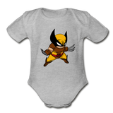 Character #30 Organic Short Sleeve Baby Bodysuit - heather gray