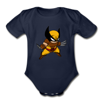 Character #30 Organic Short Sleeve Baby Bodysuit - dark navy
