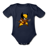 Character #30 Organic Short Sleeve Baby Bodysuit - dark navy