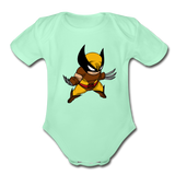 Character #30 Organic Short Sleeve Baby Bodysuit - light mint