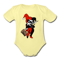 Character #29 Organic Short Sleeve Baby Bodysuit - washed yellow