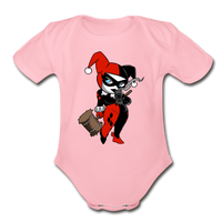 Character #29 Organic Short Sleeve Baby Bodysuit - light pink