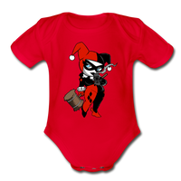 Character #29 Organic Short Sleeve Baby Bodysuit - red