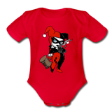 Character #29 Organic Short Sleeve Baby Bodysuit - red