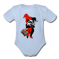Character #29 Organic Short Sleeve Baby Bodysuit - sky