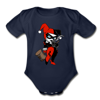 Character #29 Organic Short Sleeve Baby Bodysuit - dark navy