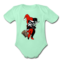 Character #29 Organic Short Sleeve Baby Bodysuit - light mint