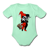 Character #29 Organic Short Sleeve Baby Bodysuit - light mint
