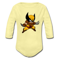 Character #30 Organic Long Sleeve Baby Bodysuit - washed yellow