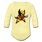 Character #30 Organic Long Sleeve Baby Bodysuit - washed yellow