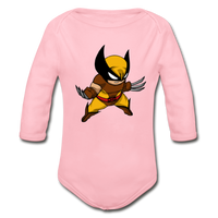 Character #30 Organic Long Sleeve Baby Bodysuit - light pink