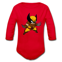 Character #30 Organic Long Sleeve Baby Bodysuit - red