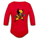 Character #30 Organic Long Sleeve Baby Bodysuit - red