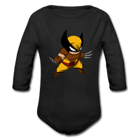 Character #30 Organic Long Sleeve Baby Bodysuit - black