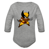 Character #30 Organic Long Sleeve Baby Bodysuit - heather gray