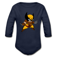 Character #30 Organic Long Sleeve Baby Bodysuit - dark navy