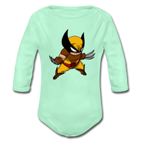Character #30 Organic Long Sleeve Baby Bodysuit - light mint