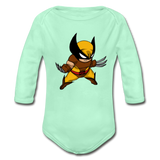 Character #30 Organic Long Sleeve Baby Bodysuit - light mint