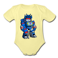 Character #31 Organic Short Sleeve Baby Bodysuit - washed yellow