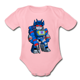 Character #31 Organic Short Sleeve Baby Bodysuit - light pink