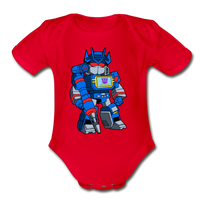 Character #31 Organic Short Sleeve Baby Bodysuit - red