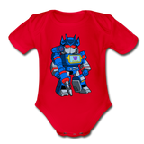 Character #31 Organic Short Sleeve Baby Bodysuit - red