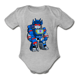 Character #31 Organic Short Sleeve Baby Bodysuit - heather gray
