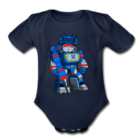 Character #31 Organic Short Sleeve Baby Bodysuit - dark navy