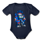 Character #31 Organic Short Sleeve Baby Bodysuit - dark navy