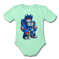 Character #31 Organic Short Sleeve Baby Bodysuit - light mint