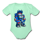 Character #31 Organic Short Sleeve Baby Bodysuit - light mint