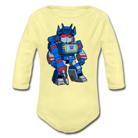 Character #31 Organic Long Sleeve Baby Bodysuit - washed yellow