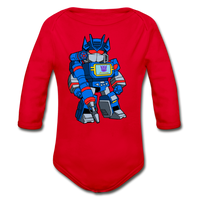 Character #31 Organic Long Sleeve Baby Bodysuit - red