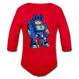 Character #31 Organic Long Sleeve Baby Bodysuit - red