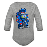 Character #31 Organic Long Sleeve Baby Bodysuit - heather gray