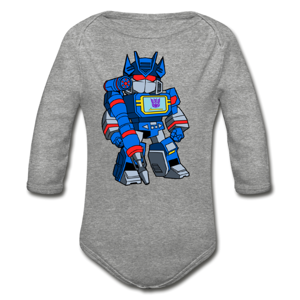 Character #31 Organic Long Sleeve Baby Bodysuit - heather gray