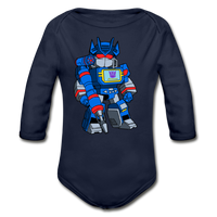 Character #31 Organic Long Sleeve Baby Bodysuit - dark navy
