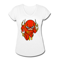 Character #32 Women's Tri-Blend V-Neck T-Shirt - white