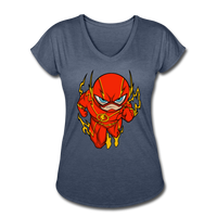 Character #32 Women's Tri-Blend V-Neck T-Shirt - navy heather