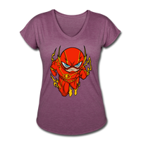 Character #32 Women's Tri-Blend V-Neck T-Shirt - heather plum