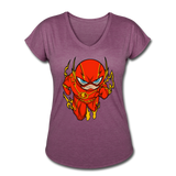 Character #32 Women's Tri-Blend V-Neck T-Shirt - heather plum