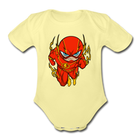 Character #32 Organic Short Sleeve Baby Bodysuit - washed yellow