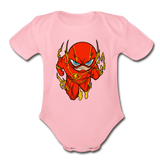 Character #32 Organic Short Sleeve Baby Bodysuit - light pink