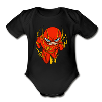 Character #32 Organic Short Sleeve Baby Bodysuit - black