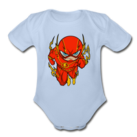 Character #32 Organic Short Sleeve Baby Bodysuit - sky