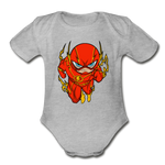 Character #32 Organic Short Sleeve Baby Bodysuit - heather gray